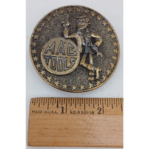 Rare Vintage Mac Tools Limited Edition Men’s Belt Buckle Solid Brass With Stars - Picture 8 of 8